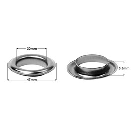 WedDecor 30mm Gun Metal Brass Eyelets Grommets with Washers for Clothing and Leathercraft, Washers for Vinyl Banners & Canvas Holding, DIY projects, 30pcs