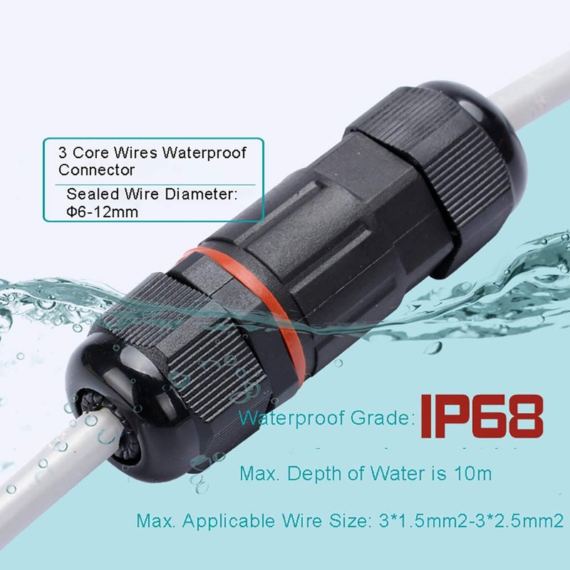 2Pcs IP68 Waterproof Electrical Junction Box Outdoor Underground Wire Connector