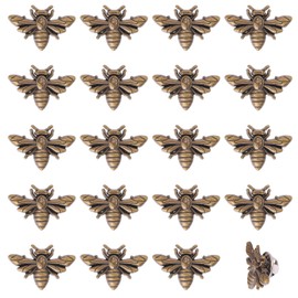 CHGCRAFT Pack of 20 Vintage Bee Brooch Pin Honey Bee Brooch Pin Alloy Pins Set Pin Coat Shirt Suit Collar Accessories Brooch Pin for Unisex, Antique Bronze, 26 x 17.5 mm, Metal
