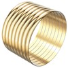 Linkidea 8-Piece Gold-Tone Stainless Steel Bangle Set for Women, Size