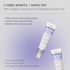 Advanced Clinicals Suero para ojos 5 en 1 | Multi-beneficio visible antienvejecimiento suero hidratante facial para debajo de los ojos, reduce la apar