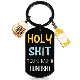 OEHEDOU 50th Birthday Gifts For Him 50 Year Old Gifts For Men 50th Birthday Gift For Man Funny Stocking Stuffers For Men Cool Stuff For 50 Year Old Man Best Present Birthdays Keychain For Him