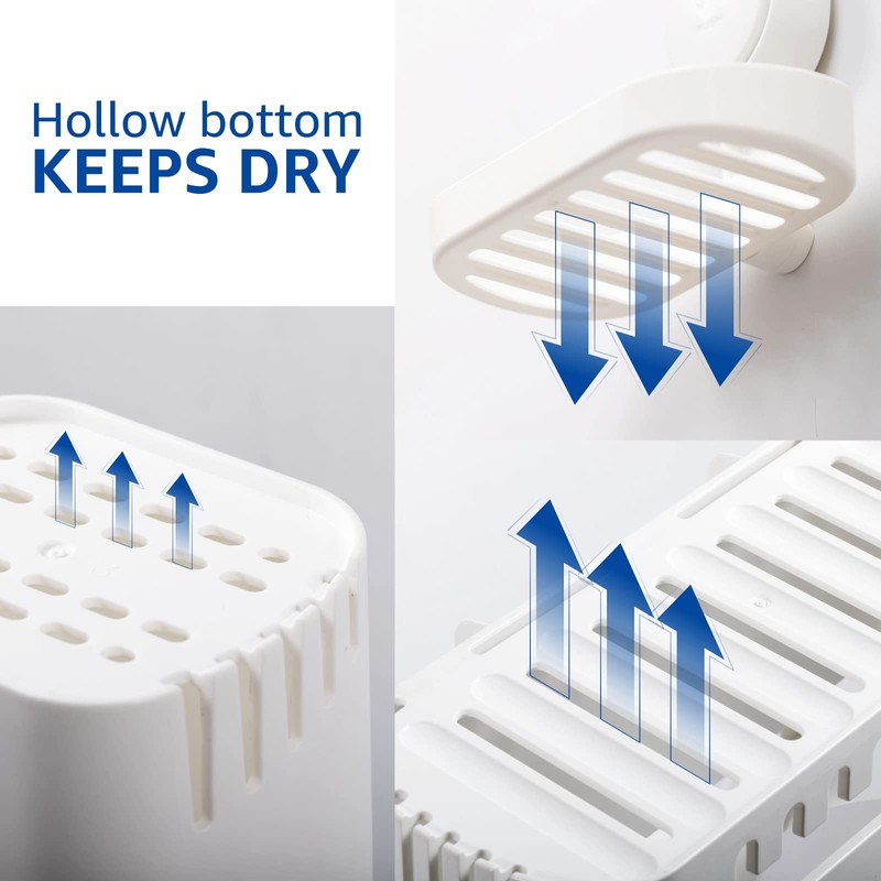 SWAMTIK Shower Caddy Suction Cup Sets, Shower Shelf No Drilling