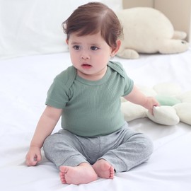 Ruliby Baby Boy Bodysuit and Pant Set Summer Soft Newborn Clothes Outfits 0-3 month