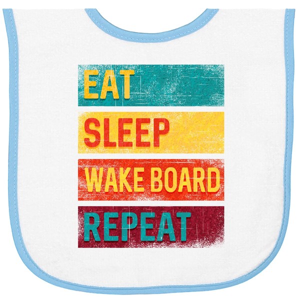 inktastic Wakeboarding Eat Sleep Wakeboard Repeat Baby Terry Cloth Bib