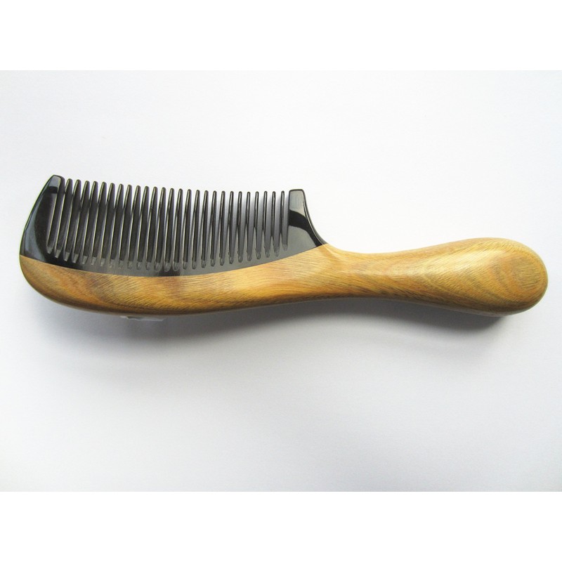 Myhsmooth Gb-yb-nt Handmade No Static Black Buffalo Horn Comb with