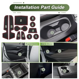 BSTW Car Non-Slip Mats for Toyota Corolla E210 (2018-2022), Faithful Rubber Mat for Centre Console, Cup Holder, Door Holders, Suitable for Corolla Hatchback Sedan Touring Sports (Red)