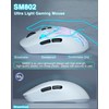 SOLAKAKA SM802 White Wireless Gaming Mouse,10000 DPI,Tri-Mode Wired/BT 5.0/2.4GHz Wireless