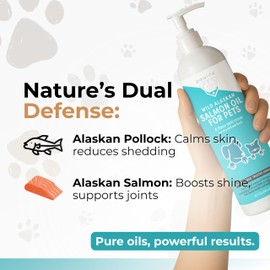 Pawlife Wild Alaskan Salmon Oil for Dogs and Cats - Omega-3s, Including EPA and DHA, to Help Support Full-Body Health and Wellbeing for Sensitive Skin, Coat Health and Immune System Support - 2 Pack