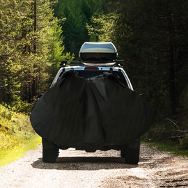 Wothsi Bike Cover for 2 Bikes (82"x37"x46") - Waterproof Rear Rack Bicycle Cover, Heavy Duty Hitch Bike Rack Storage for Travel and Outdoor Transport
