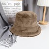 LLZ.COQUE Womens Stylish Bucket Hat Soft Faux Fur Fluffy Thicken