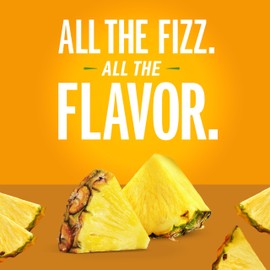 IZZE Sparkling Water Juice Beverage Blend, Pineapple, No Sugar Added, 8.4 FL OZ, 24 Cans