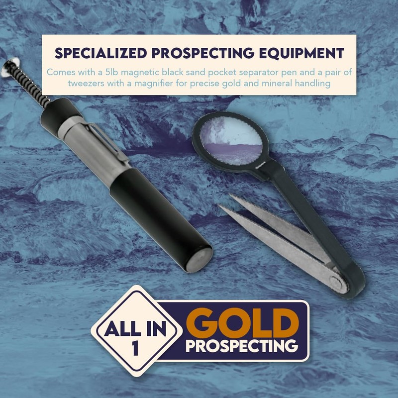 SE 11-Piece Gold Panning Kit - Complete Prospecting Set with