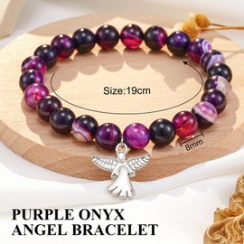 Mrltau amethyst bracelet guardian angel gift, guardian angel bracelet children girls, stone bracelet ladies, jewellery bracelet girls, lucky charm bracelet angel, small gifts for children