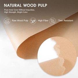 WUFANC Wrapping Paper Roll (1 Roll, 30 cm x 30 m) - Brown Kraft Paper Roll, 0.11 mm Thick, Wrapping Paper Roll Durable and Easy to Fold, Packaging Paper for Crafts and Painting