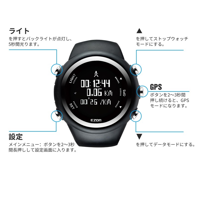 EZON T031 GPS Running Watch for Men with Speed, Distance,