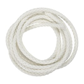 uxcell Braided Leather Cords, Round Leather Strap, Soft Jewelry Leather Rope for Jewelry Making, Tie Making, Necklaces (5mm, 2 Yard, White)