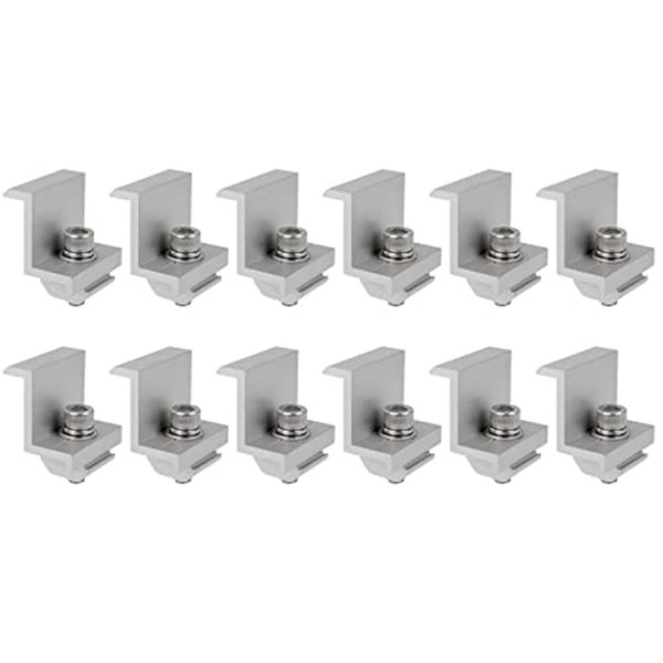 Miiauflskld Endklemme für Solarmodul, 12 Stück, Endklemme, Seitenklemme für Dachmontage,