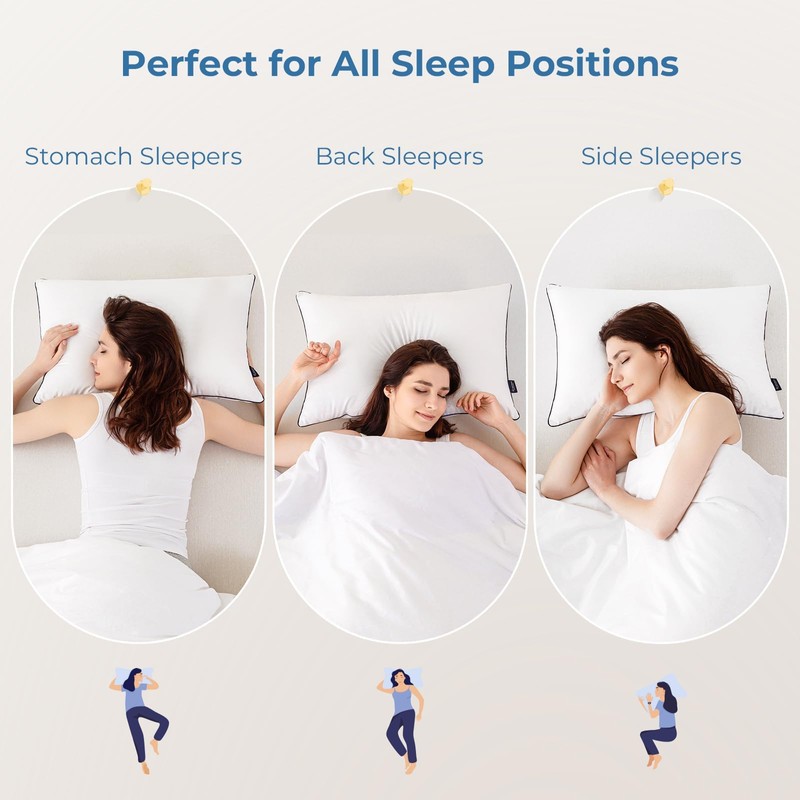 GOHOME King Size Pillows Set of 4 - Bed Pillows