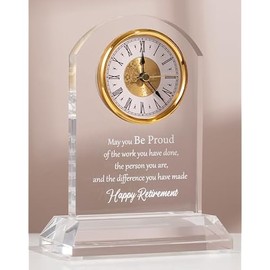 Retirement Gift for Women Men Quartz Desk Clock Plaque Gifts, Coworker Gifts Going Away Gift Leaving Gifts Congratulations Retired Gifts for Boss Leader Friends Teacher