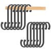 TEKONDA Pack of 12 S Hooks Kitchen Hooks Black Aluminium