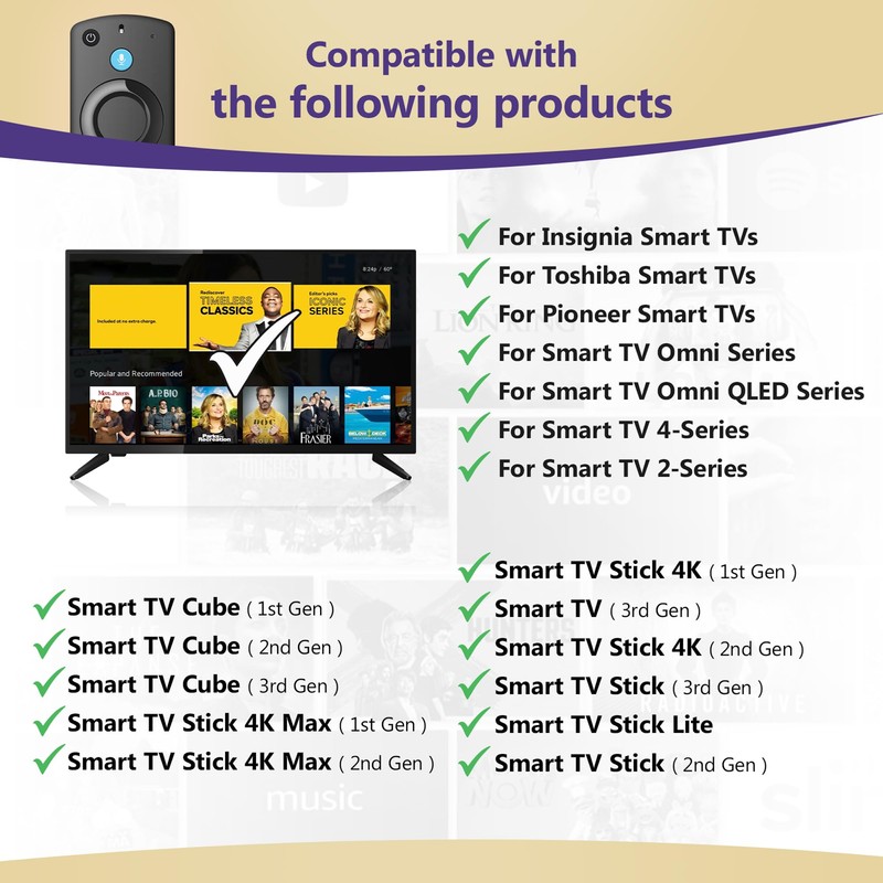 Replacement Voice Remote for Smart TV Stick 4K,Cube,for 3rd Smart
