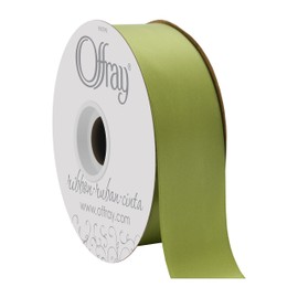 Offray Double Face Satin Craft Ribbon, 1-1/2-Inch Wide by 50-Yard Spool, Lemon Grass