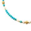 COOLSTEELANDBEYOND Turquoise Bead Choker Necklace Statement Necklace Beads Chain with