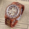 Dentily Automatic Movement Wooden Watch Skeleton Wood Watch Self-Winding Watches