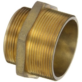 Dixon Valve DMH3025F Cast Brass Fire Equipment, Increaser Hex Nipple, 3" NPT Male x 2-1/2" NST (NH) Male