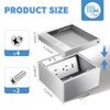Recessed Flat Hidden Floor Electrical Outlet Kit, Hidden Duplex 2