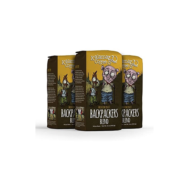 KALAMAZOO COFFEE COMPANY Backpackers Blend Whole Bean Coffee - Medium