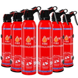 6 Pack ABC Dry Chemical Fire Extinguisher - Portable Fire Spray with Mounting Bracket for Home Kitchen Car Boat RV & Business - Compact Non-Toxic Safety Device