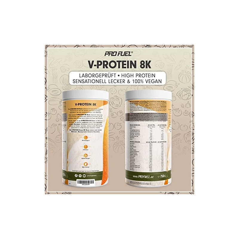 Vegan Protein MANGO 2x750g - V-Protein 8K Blend - unglaublich
