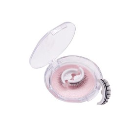 zalati False Eyelash Stickers, 1 Pair Reusable Glue Stickers with Case for Girls Party Make-Up, Black