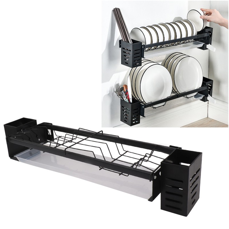 Kitchen Wall Mounted Tableware Holder Drain No Punching Drainage Flatware