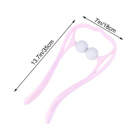 Healeved Manual Neck Massager with Balls Handheld Massage Stick Neck Massager Trigger Point Back Neck Massager Manual Back Massagers Self Neck Cervical Spine Pink Electrical Tools