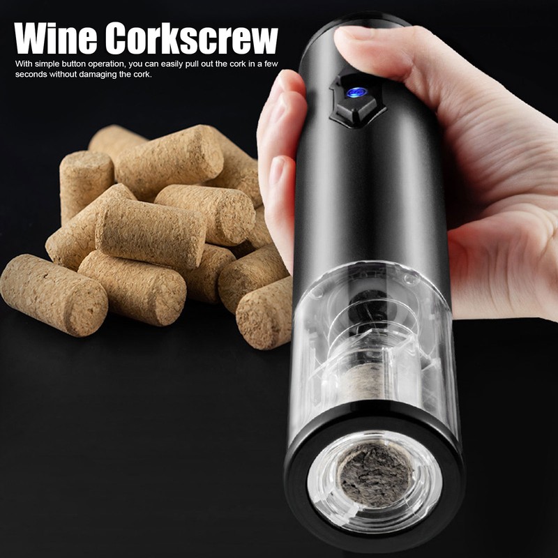 Electric Wine Corkscrew Automatic Cordless Wine Bottle Opener with Foil