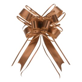 uxcell 10pcs 6 Inch Large Pull Bow Gift Wrapping Organza Bows Ribbon Coffee for Wedding Baskets Presents Christmas