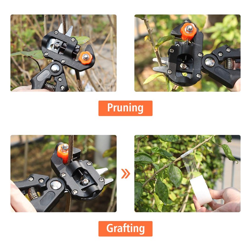 Housolution Garden Shears Ratchet Shears, 2-in-1 Durable Grafting Scissors Cutting
