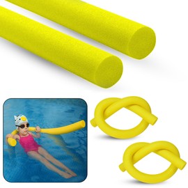 ASAB Swimming Pool Noodle | Swim Aid, Aqua Aerobics, Exercise Noodle | Float Aid Vertical | Flexible, Soft & Durable Foam Sticks | Support For Kids and Adults Training Swim Noodle (YELLOW 2 PACK)