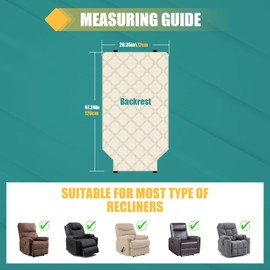 Ruaozz 100% Waterproof Recliner Chair Covers, Upgraded Non Slip Recliner Backrest Cover, Washable Recliner Covers for Reclining Chair with Straps, Headrest Covers for Recliner Chair, Chocolate