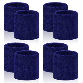 8 Pcs Sports Wrist Sweat Bands for Men & Women， Absorbent Wrist Sweatbands Tennis Wristbands, Elastic Wrist Bands for Sweat for Basketball Tennis Football Gym Running Working Out
