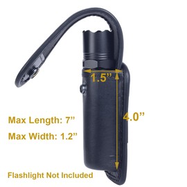 TAFTACFR Molded Flashlight Pouch Tactical Flashlight Holster with Removable Top Cover and Hidden Snap Flash Light Case for Duty Belt