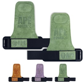 Power Ape Weight Lifting Straps Wrist Support with Full Extra Padded Palm Workout Gloves Men Women for Crossfit Bodybuilding Exercise Powerlifting Sports Training Gym Gloves(Green)