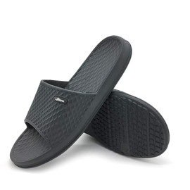 FUNKYMONKEY Mens Bathroom Shower Slippers Indoor Home Beach Non Slip Sandal (10 M US, Grey)