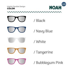 eYeFANS NOAH Sunglasses for Kids - Small Square UV400 Protection, Impact Resistant, BPA-Free Frame, Comfortable Outdoor Sports Eyewear for Boys & Girls - White, S