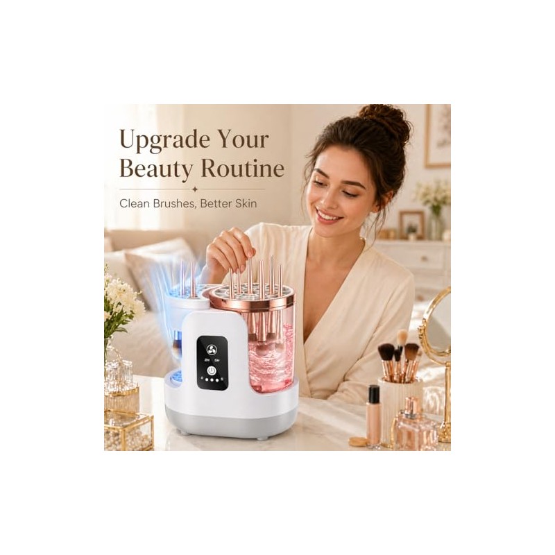 Electric Makeup Brush Cleaner Machine, Portable Cosmetic Brush Washer and