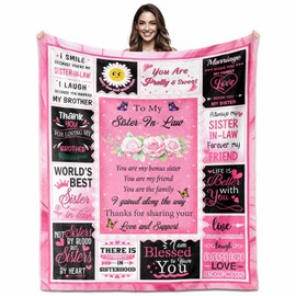 Paoeyty Sister in Law Gifts, Gifts for Sister in Law Birthday Gifts, Sister-in-Law Blanket 60"X50", Best Sister in Law Gifts Blanket, Sister in Law Birthday Blanket