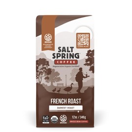 Salt Spring Coffee - French Roast Whole Bean Coffee, Regenerative Organic Certified, Organic, Fair Trade Coffee (Dark Roast, 12oz)